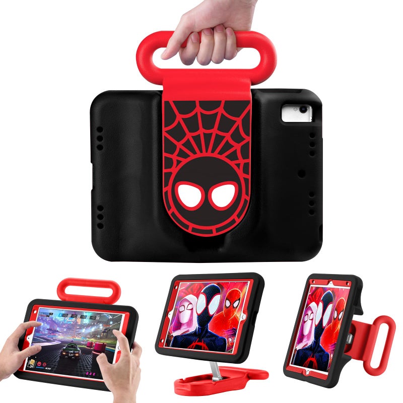 FLKAUYB Kids Case for iPad 7th/8th/9th Gen,iPad 10.2 inch 2021/2020/2019 Case with Adjustable Portrait Landscape Stand Handle,Heavy Duty Protective Kids Child Friendly Cover for iPad 10.2 inch. (Black-Red) - Image 1