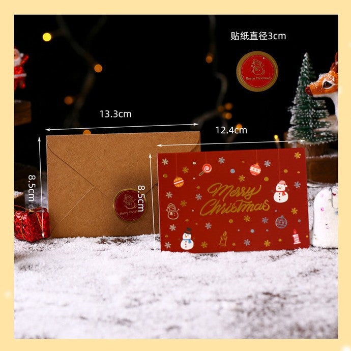 New Bronzing Christmas Greeting Card Creative Cartoon Christmas Tree Decoration Small Card Christmas Eve Blessing Card - Image 3