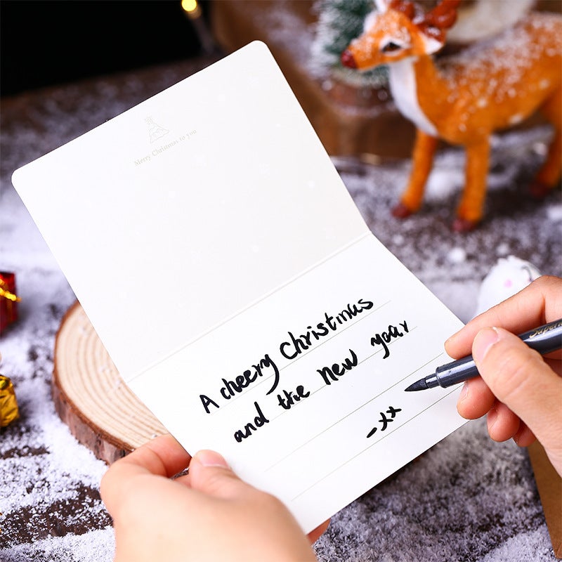 New Bronzing Christmas Greeting Card Creative Cartoon Christmas Tree Decoration Small Card Christmas Eve Blessing Card - Image 5