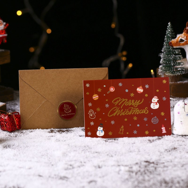 New Bronzing Christmas Greeting Card Creative Cartoon Christmas Tree Decoration Small Card Christmas Eve Blessing Card - Image 1