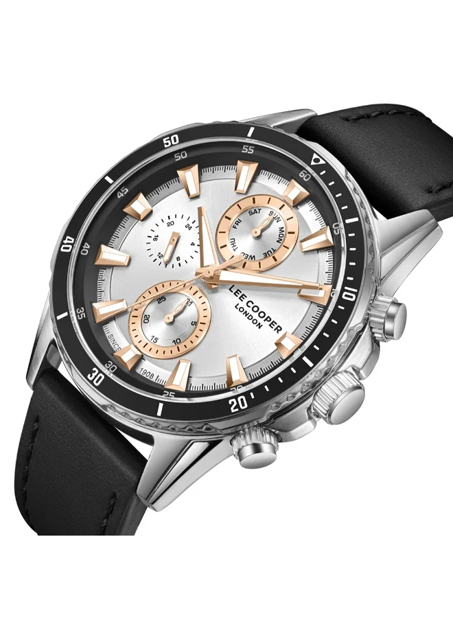 Lee Cooper Men's Leather Multi Function Watch LC08004.331 - 46 mm