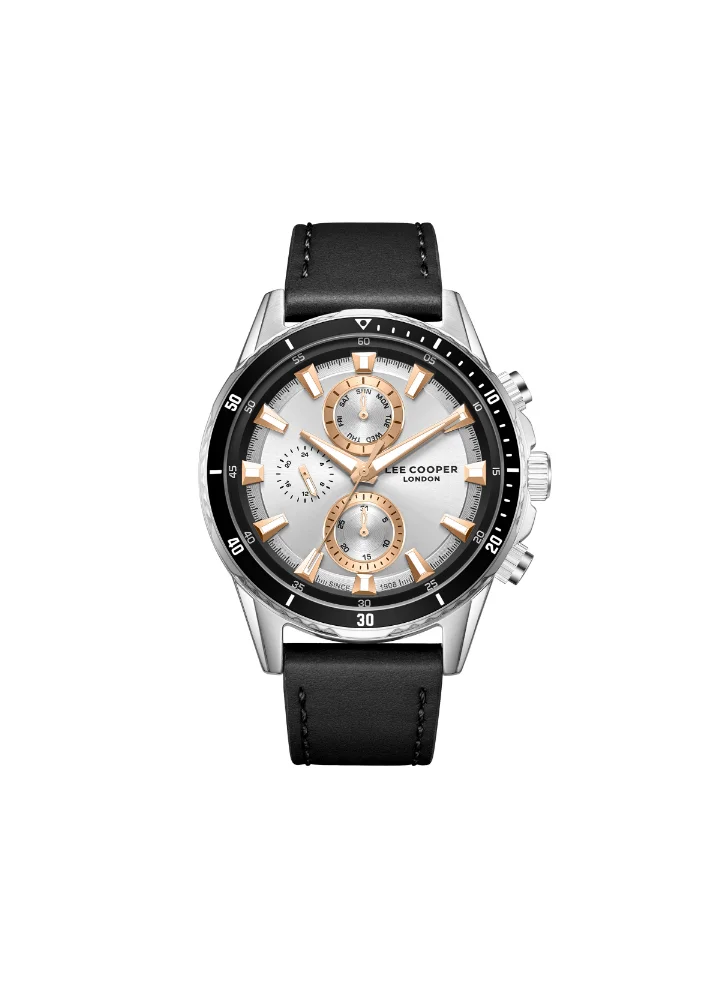 لي كوبر LEE COOPER LC08004.331 Men's Multi Function Display Watch & Leather Strap Black