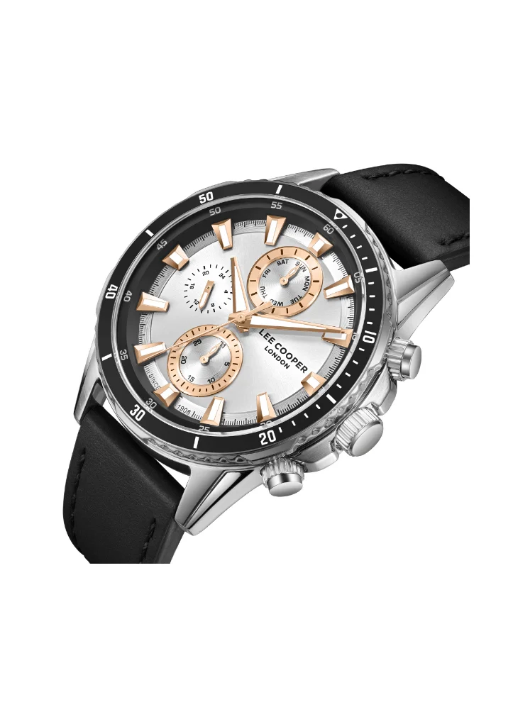 لي كوبر LEE COOPER LC08004.331 Men's Multi Function Display Watch & Leather Strap Black