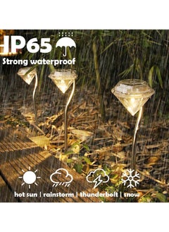 Generic Garden Floor Lights Garden Pathway Patio Crystal Solar Powered Waterproof Night Light Decorative Lighting Garden Pathway Lights  - Image 3
