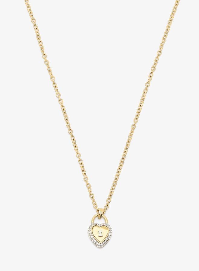 GUESS Heart Lock Chain Necklace - Image 1