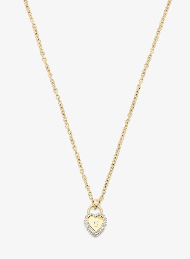 GUESS Heart Lock Chain Necklace - Image 1