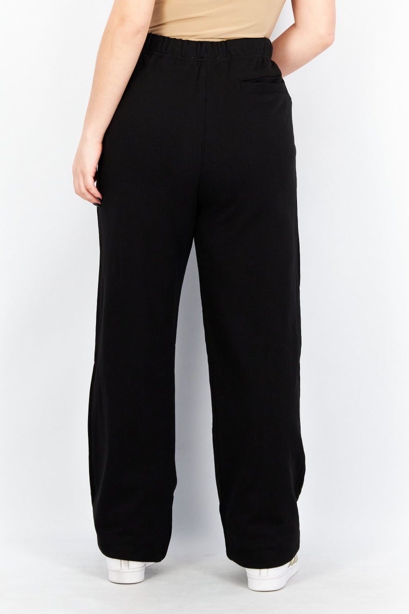 ESPRIT Women Regular Leg Embroidered Sweatpants, Black - Image 3
