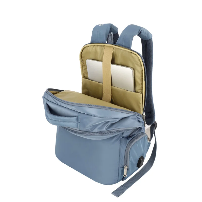 AMERICAN TOURISTER  JIT 15.6" Laptop Backpack 25L Capacity, Polyester, Mirage Blue|Lightweight|Ergo Back & Shoulder|Bottle Holder|Smart Sleeve|USB Port|Rain Cover - 1 Year International Warranty  | Best Price UAE