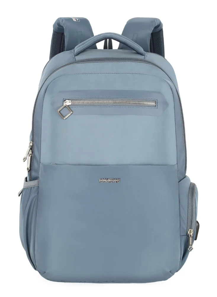 AMERICAN TOURISTER  JIT 15.6" Laptop Backpack 25L Capacity, Polyester, Mirage Blue|Lightweight|Ergo Back & Shoulder|Bottle Holder|Smart Sleeve|USB Port|Rain Cover - 1 Year International Warranty  | Best Price UAE