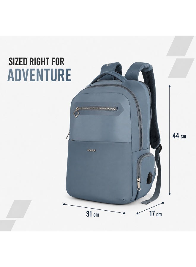 AMERICAN TOURISTER jit 15.6" laptop backpack 25l capacity, polyester, mirage blue|lightweight|ergo back & shoulder|bottle holder|smart sleeve|usb port|rain cover - 1 year international warranty - Image 5