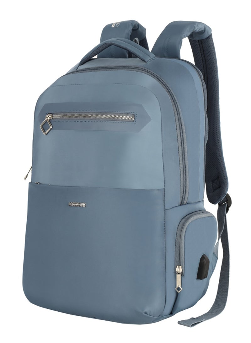 AMERICAN TOURISTER jit 15.6" laptop backpack 25l capacity, polyester, mirage blue|lightweight|ergo back & shoulder|bottle holder|smart sleeve|usb port|rain cover - 1 year international warranty - Image 1