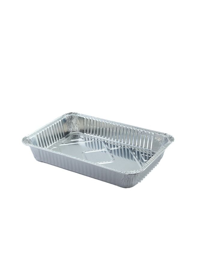 إس إن إتش باكينج حاويات مستطيلة من الألومنيوم يمكن التخلص منها 1850 مل مع أغطية أوعية صواني رقائق الألومنيوم شديدة التحمل مع أغطية للوحة للطبخ والتحميص والخبز - عبوة من 10 قطع.  - Image 5