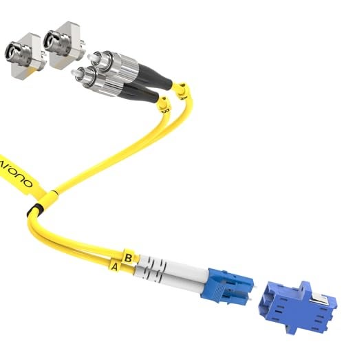 Karono 1ft. LC to FC Fiber Optic Adapter Cable, Singlemode 9/125 Duplex Male to Female Mutual - Image 1