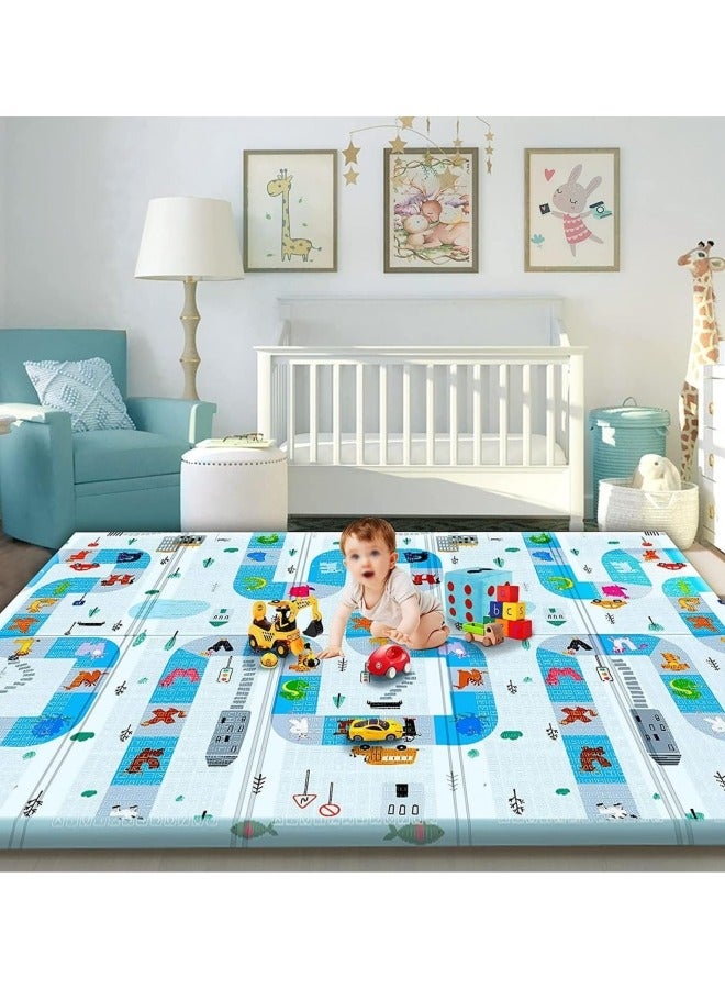 GGEROU Foldable Baby Play Mat Foam Baby Mat for Floor with Travel Bag Waterproof Crawling Playmat 200*180*1.5cm - Image 4