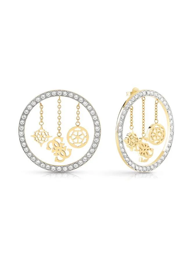 GUESS Crystal Frame Hoop Earrings