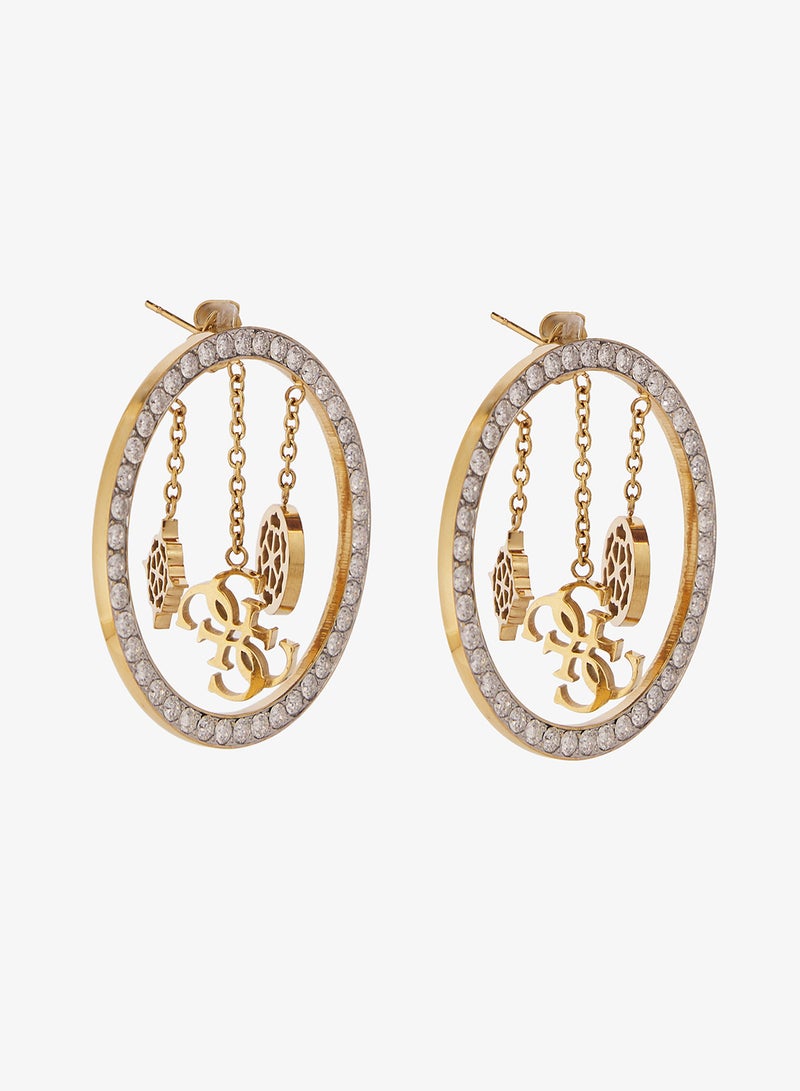 GUESS Crystal Frame Hoop Earrings - Image 1