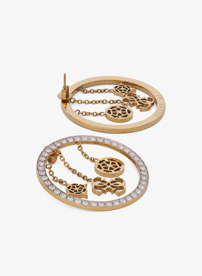 GUESS Crystal Frame Hoop Earrings