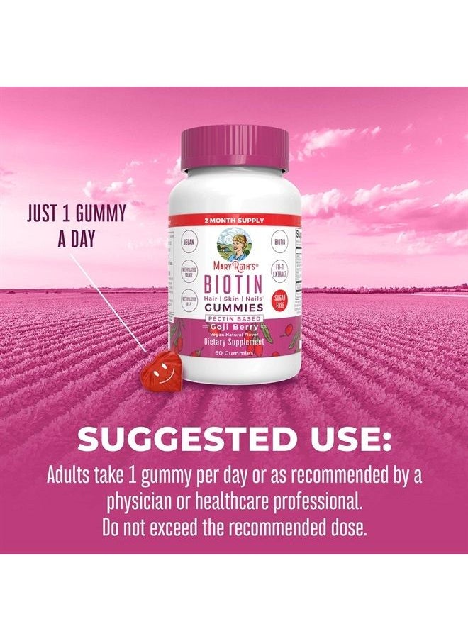 MaryRuth Organics - Nutritional Supplement, Sugar Free, 2 Month Supply, Biotin Gummy for Hair, Skin and Nails, Vegan, Non-GMO, Gluten Free, 60 Count - Image 1