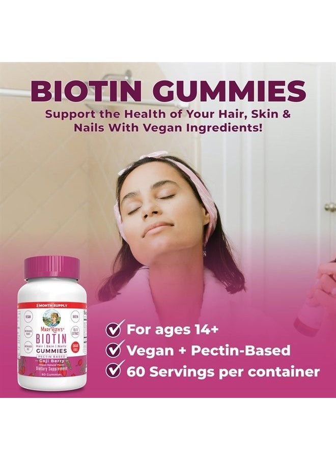 MaryRuth Organics - Nutritional Supplement, Sugar Free, 2 Month Supply, Biotin Gummy for Hair, Skin and Nails, Vegan, Non-GMO, Gluten Free, 60 Count - Image 1