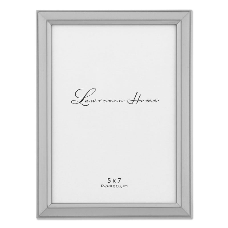 Lawrence Frames Brushed Silver Plated Metal Picture Frame, 5x7