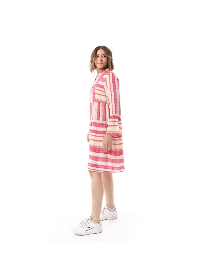 Coctail 5665-midi dress-fuchia  - Image 2