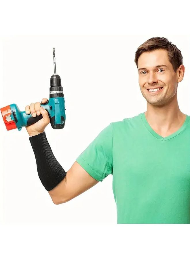 Gray Heat Resistant PVC Arm Sleeves Non Textile Weave Abrasion Protection Durable Polyester Arm Guards for DIY Power Tools Work Safety - Image 2