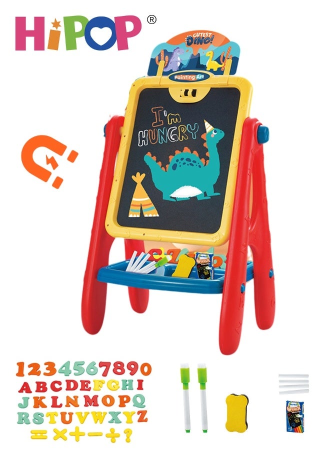 Carton Kids Art Easel,Available on Both Sides,Clean and Dust-Free,Standing Magnetic Drawing Board  - Image 1