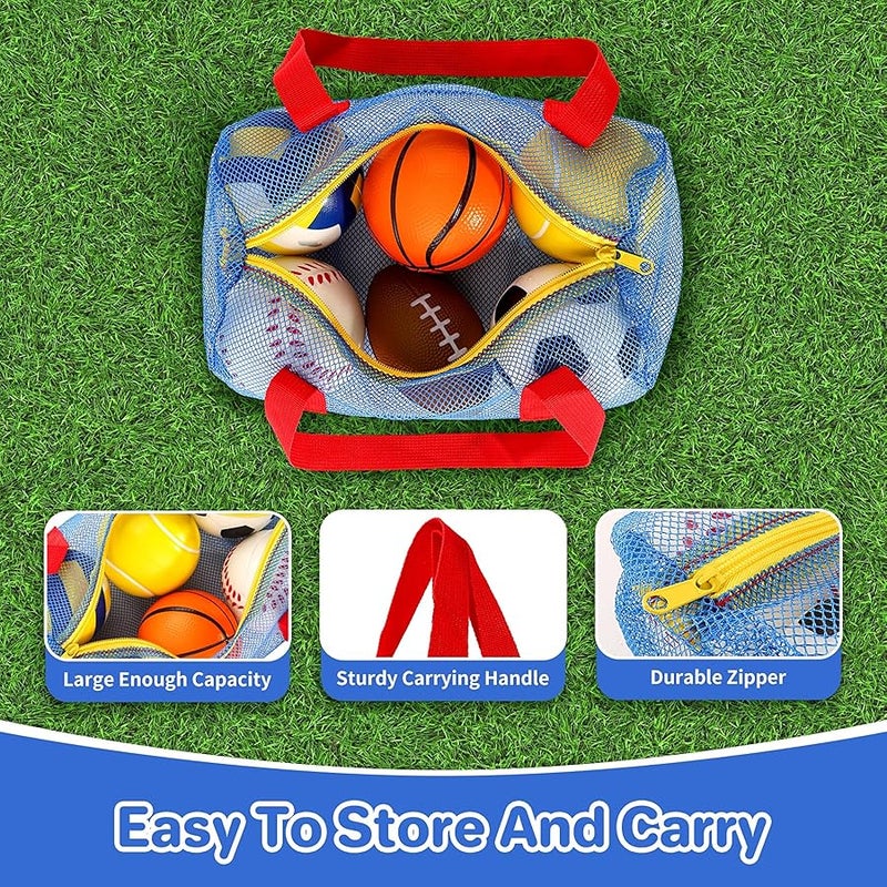 ShyLizard Balls Toys Gift for Toddlers 3 4 5 Years Old,6 Small Sports Foam Balls for Baby with Soccer Ball,Basketball,Football,Baseball,Tennis Ball and Volleyball,Mini Soft Balls for Kids Boys Girl - Image 4