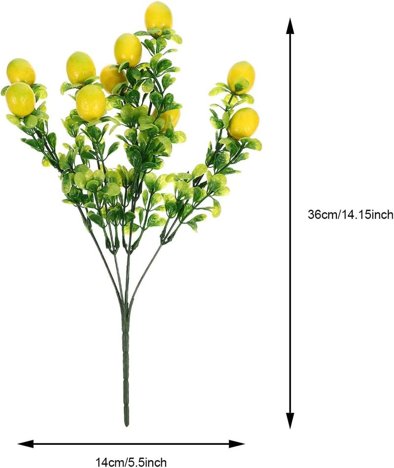 STOBAZA 2 Pcs Artificial Lemon Branches Simulation Fruit Plants Decorations, Realistic Faux Fruit Photo Props for Home Kitchen Party Table Centerpiece - Image 2