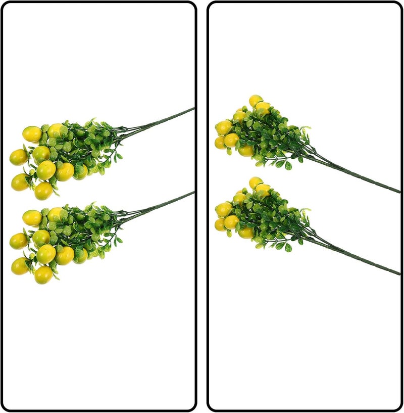 STOBAZA 2 Pcs Artificial Lemon Branches Simulation Fruit Plants Decorations, Realistic Faux Fruit Photo Props for Home Kitchen Party Table Centerpiece - Image 3