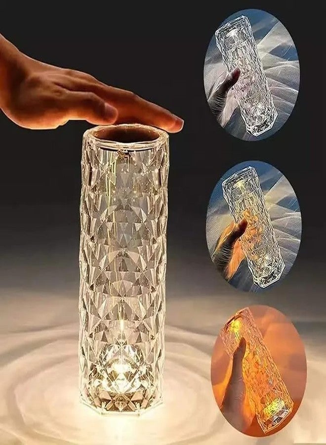 Eblooming Rose Crystal Diamond Table Lamp Color Changing, Touch Control Creative Rose LED Ambient Night Light, Modern Bedside lamp Home Candlelight Dinner Decoration (16 Colors) Pack of 1 - Image 3