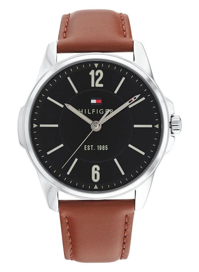 TOMMY HILFIGER TOMMY HILFIGER ROUND ANALOG MEN'S BLACK CASE WATCH - 1791448  - Image 1