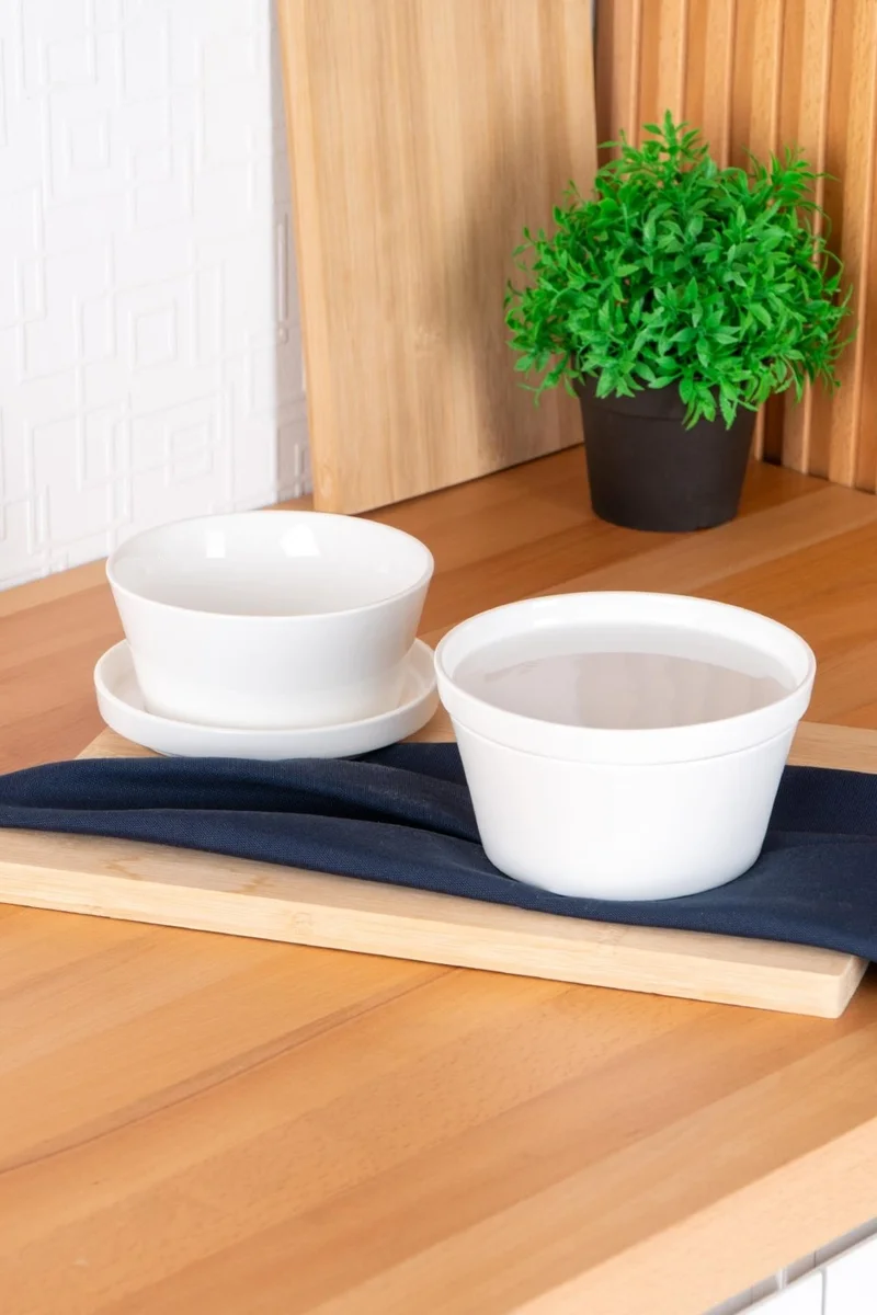 Acar Bianco Perla Round Bowl with Lid 14.5 cm