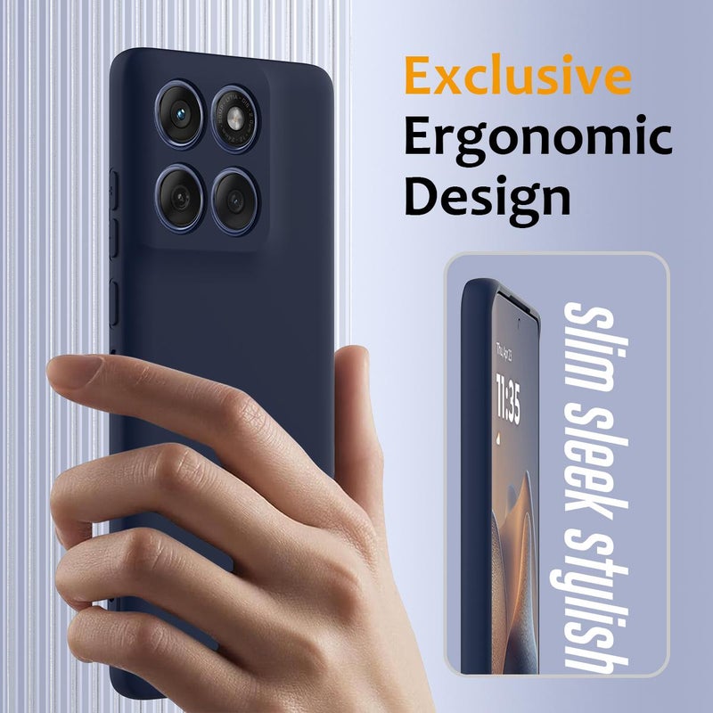 HuHa Case Cover For Motorola Edge 60 Pro Shockproof Silicone Magsafe Phone Case(Navy Blue) - Image 4