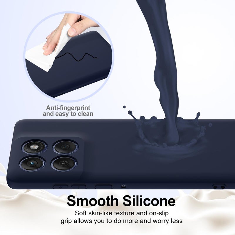 HuHa Case Cover For Motorola Edge 60 Pro Shockproof Silicone Magsafe Phone Case(Navy Blue) - Image 5