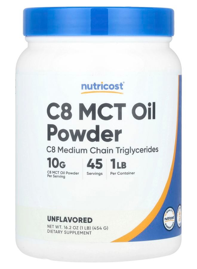 Nutricost C8 MCT Oil Powder Unflavored 16.2 oz (454 g)