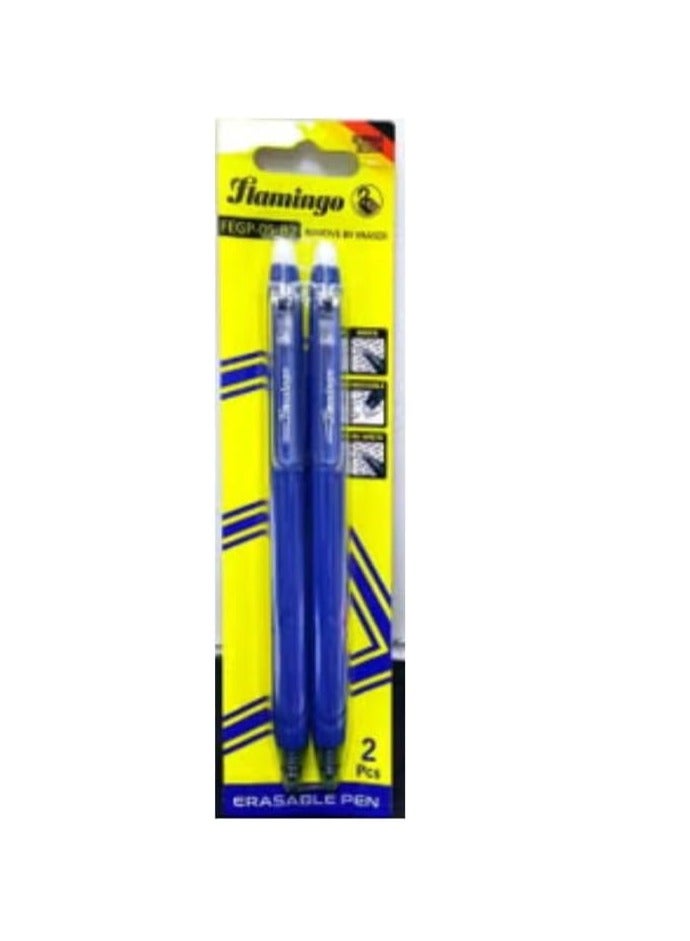 Flamingo Erasable Pen Blue Pack Of 2