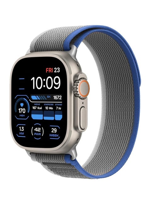 Tin Tech with Apple Watch Series Ultra/Ultra 2 Band 49mm 45mm 44mm 42mm, Nylon Sports Trail loop Band for Apple Watch /SE 1/2/3/4/5/6/7/ – Blue & grey