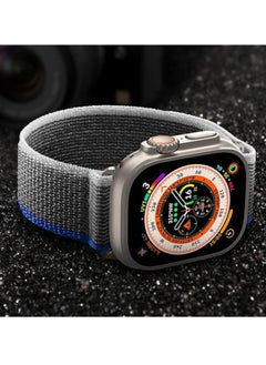 ten.tech Tin Tech with Apple Watch Series Ultra/Ultra 2 Band 49mm 45mm 44mm 42mm, Nylon Sports Trail loop Band for Apple Watch /SE 1/2/3/4/5/6/7/ – Blue & grey  - Image 4