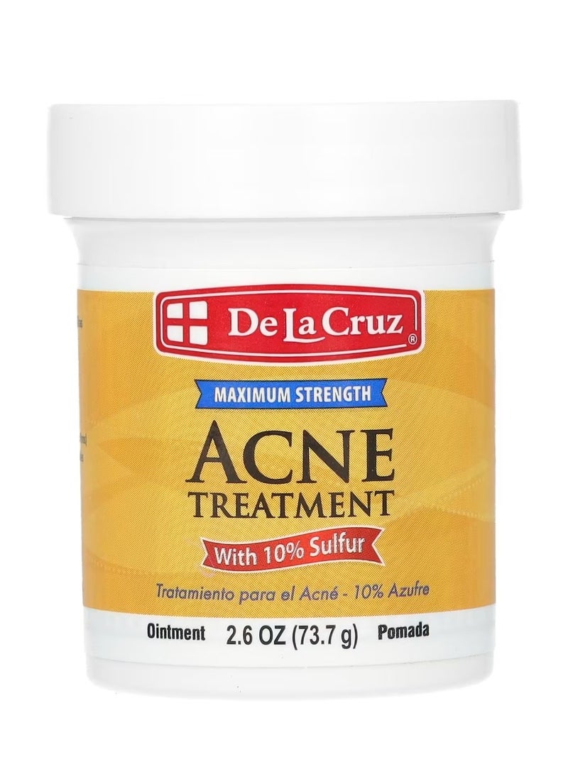 دي لا كروز مرهم علاج حب الشباب مع 10% كبريتات أقصى فعالية 2.6 أونصة (73.7 جم) - Image 1