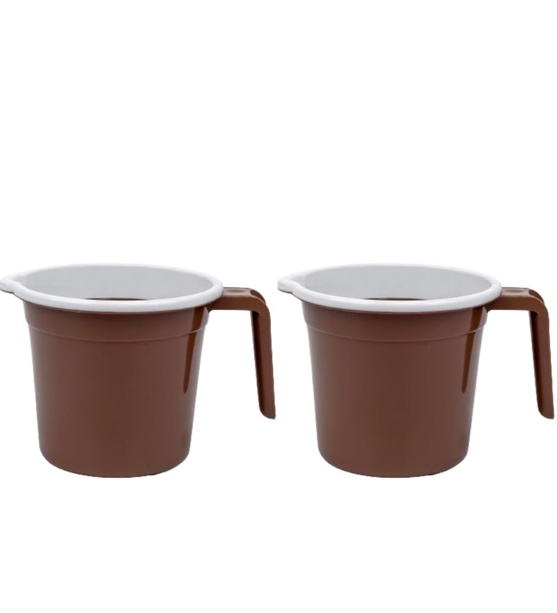 Regalo Plastic Bathroom MugStrong Plastic Material Great CapicitySize 15 x 15 x 14 CMPack of 2Capicity 15 LTR Round Printed - Image 4