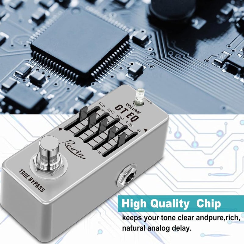 Rowin Guitar Equalize Effect Pedal EQ Add or Take Away Specific Bands Tune Parameters of Sound - Image 2