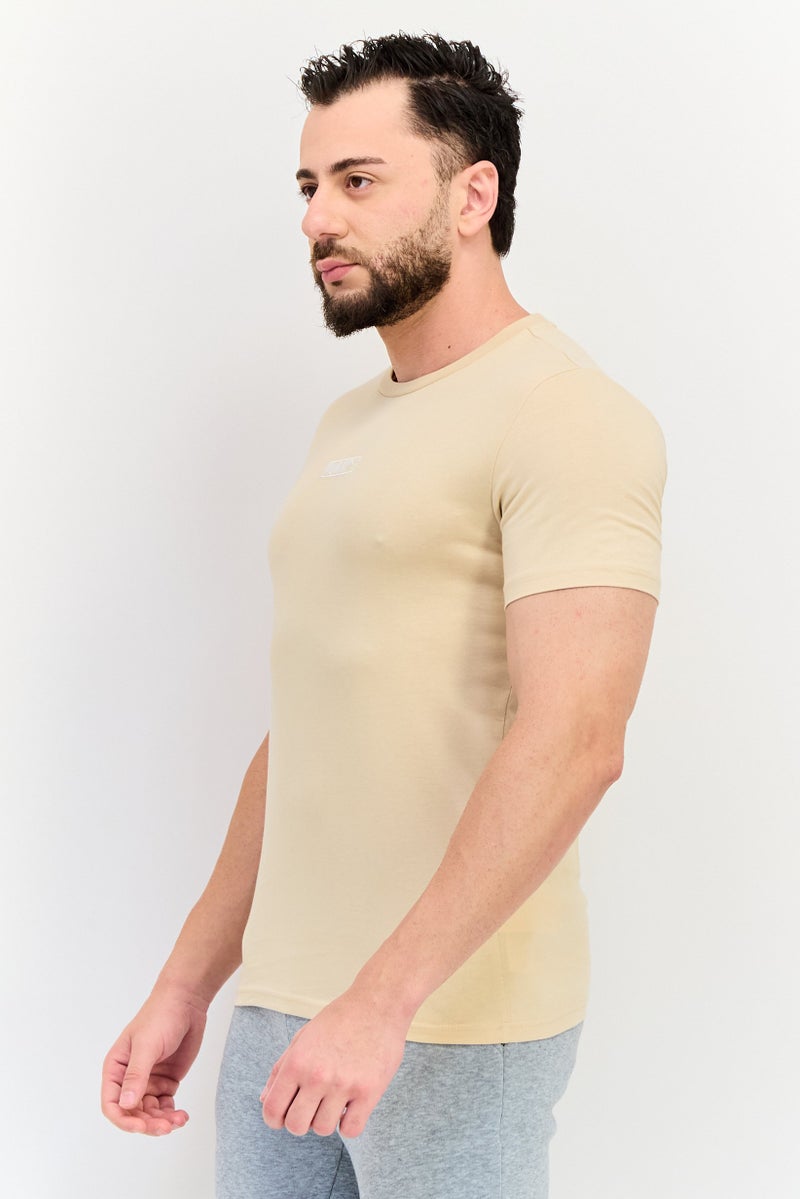 PUMA Men Sportswear Fit Embroidered Logo Short Sleeves Outdoor T-Shirt, Beige - Image 2