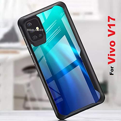 REALCASE Vivo V17 Back Cover Stylish, Clear Gel TPU Shockproof Transparent Bumper Back Case Cover for Vivo V17 (E-Black) - Image 2