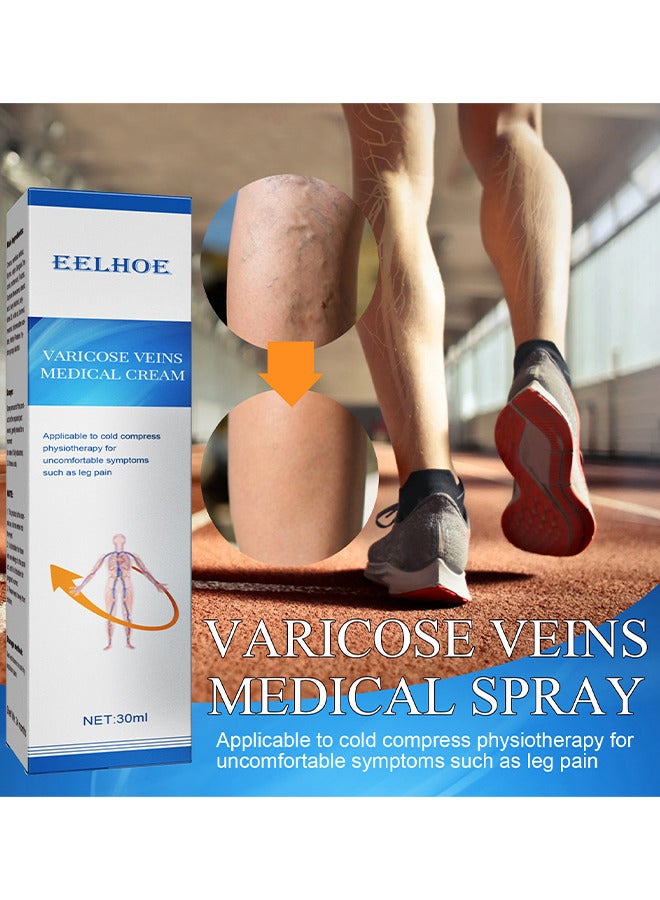 EELHOE Varicose Veins Medical Cream, Eliminate And Spider Veins Spray, Varicose Veins Relief, Improve Blood Circulation, Soothes Tired Legs, Antiedema, Improve Blood Circulatio Quickly Soothing Swelling 30ML  - Image 4