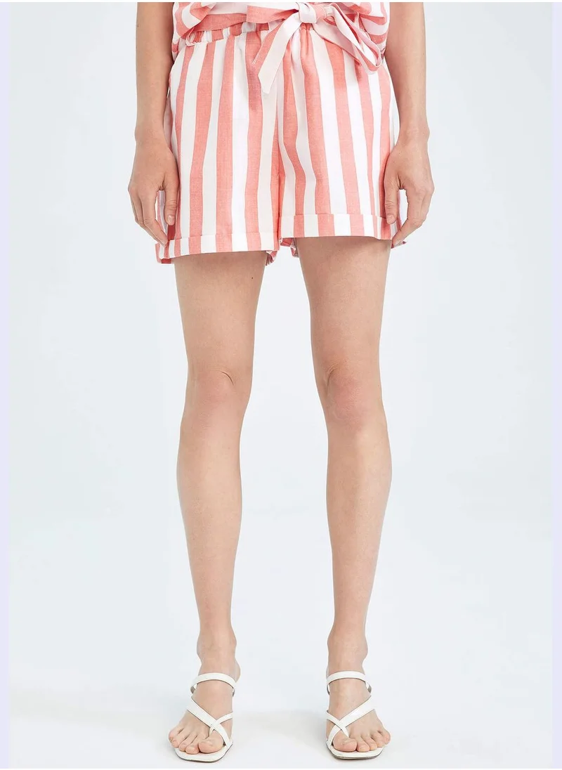 DeFacto Regular Fit Elasticated Waist Striped Mini Short