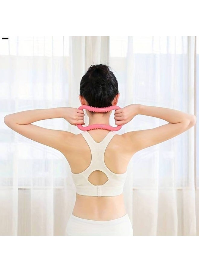 GJSHOP GJSHOP Yoga Ring Pilates Sport Fitness Exercise Magic Circle Training Tool for Home Pilates Ring  (Pink) - Image 1