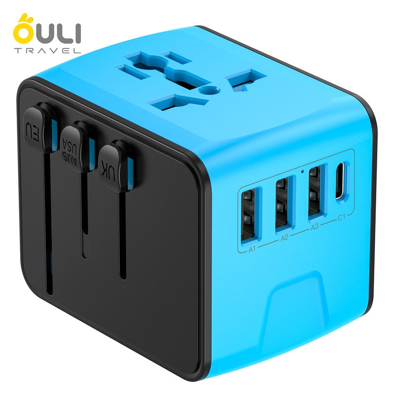 New Smart Recognition Output Converter Plug with 3 USB + TYPE-C for International Travel, Business, and Study Abroad