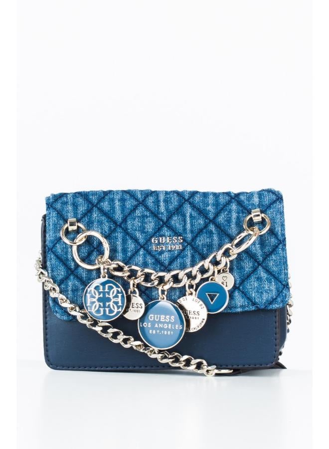 Guess Abey Small Hobo Bag for Women, blue-HWDG71 07210