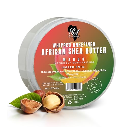 RA COSMETICS 100 African Shea Butter Mango Scented AntiAging Moisturizer 6 Ounce - Image 1